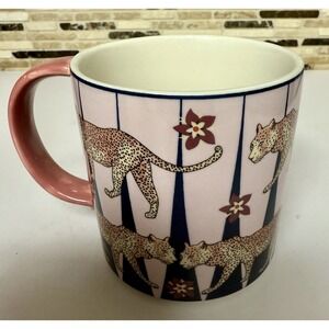 Anthropologie Leopards Maeve Mug Animals Nature Handpainted